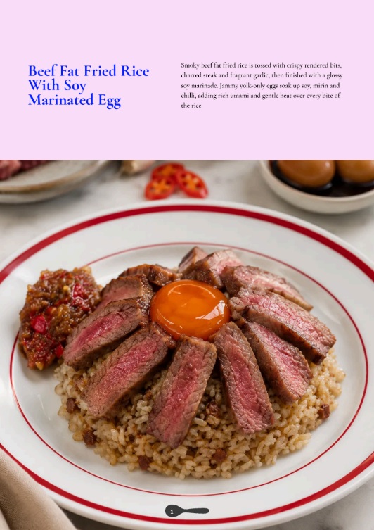 Beef Fat Fried Rice with Soy Marinated Egg recipe page